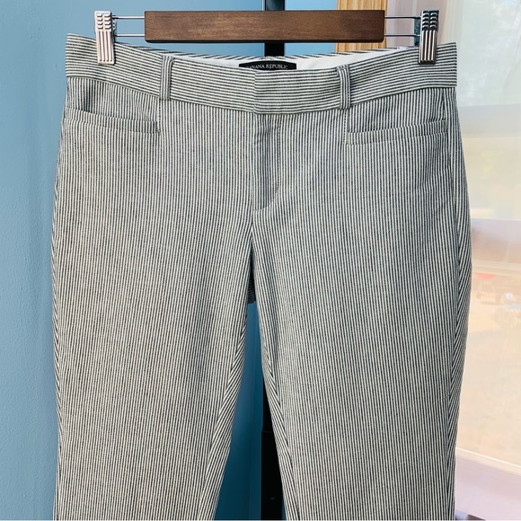 Banana Republic Sloan Grey Striped Pants Short Length - Picture 3 of 7